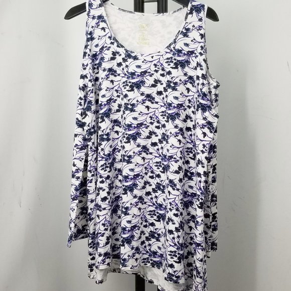 Blue Sky bamboo/cotton cold shoulder top, size XL, Unworn! - Picture 1 of 5